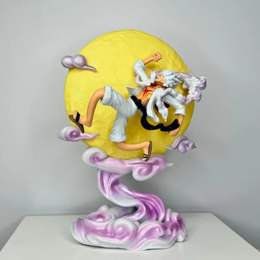 One Piece Anime Figures Nika Sun God 5 Gear Luffy Flying To The Moon Model GK Statue Glowing Trendy Collectible Ornament Gifts